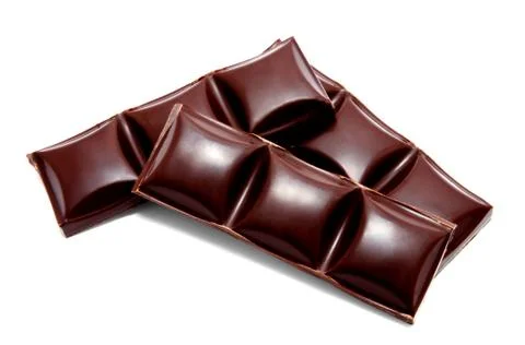 Dark chocolate bars stack isolated Stock Photos