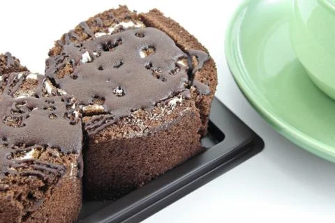 Dark chocolate cake Stock Photos