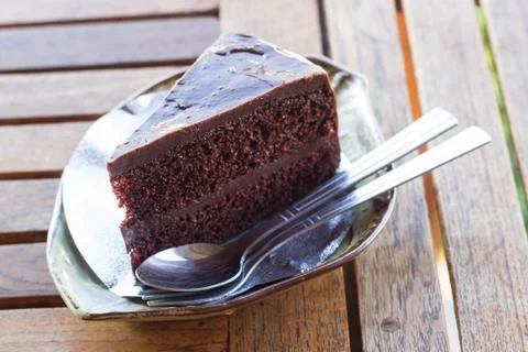 Dark chocolate cake Stock Photos