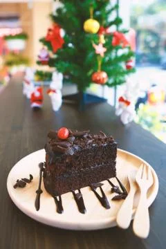 Dark chocolate cake Stock Photos