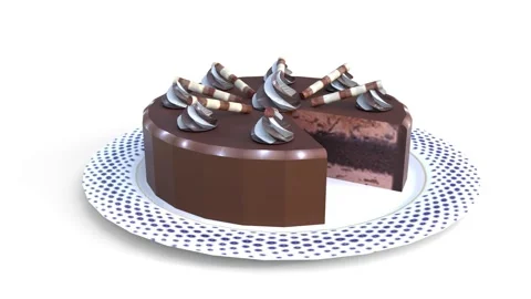 Dark chocolate cake in plate Stock Footage 315171581