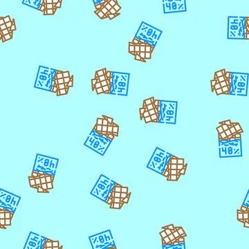 Dark chocolate candy food vector seamless pattern Stock Illustration