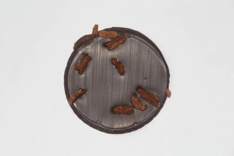 Dark chocolate with caramelized hazelnut Stock Photos