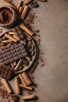 Dark chocolate with cocoa Foto stock