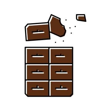 Dark chocolate color icon vector illustration Illustrazione stock