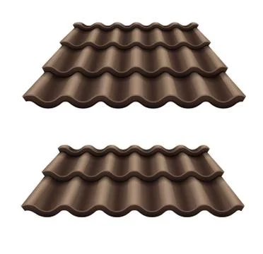 Dark chocolate corrugated tile element of roof Stock Illustration