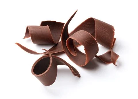 Dark chocolate curls Foto stock