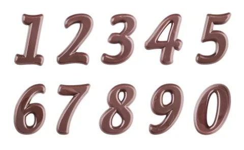 Dark chocolate digits set 写真素材
