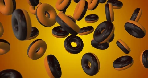 Dark chocolate donut falling Stock Footage 88816851