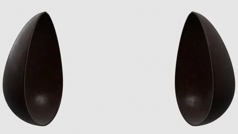 Dark Chocolate Easter Egg Opening On Alpha Background Stock Footage 303519232