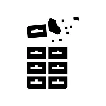 Dark chocolate glyph icon vector illustration Illustrazione stock