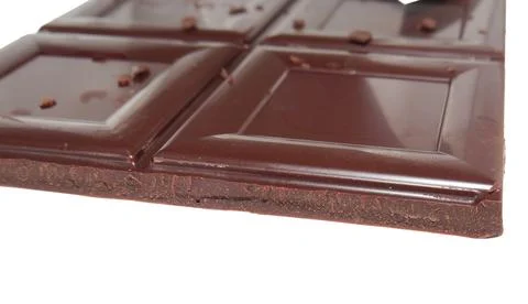 Dark chocolate isolated on white background Stockfoto's