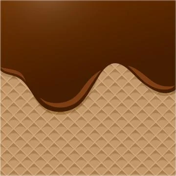 Dark Chocolate Melted on Wafer Background. Vector Illustration, eps 10 Stock Illustration