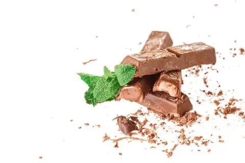 Dark chocolate with mint Stock Photos