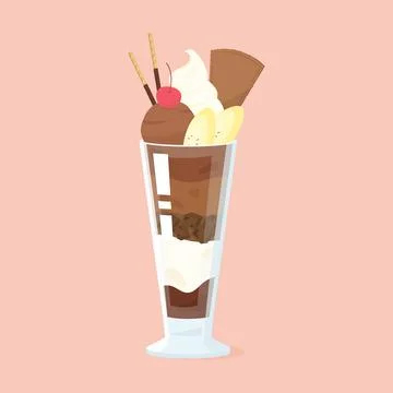 Dark chocolate parfait Stock Illustration