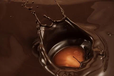 Dark chocolate splash dynamic liquid wave 写真素材
