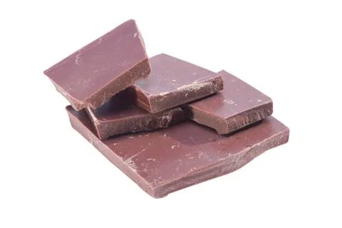 Dark chocolate squares. Stock Photos