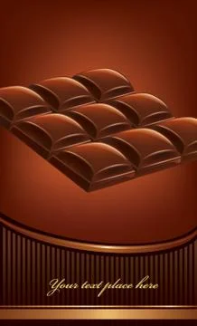 Dark chocolate tables background - illustration Stock Illustration