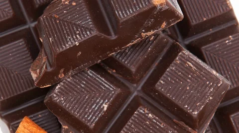 Dark chocolate on white background Vídeos de archivo 39846604