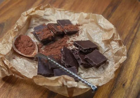 Dark chokolate bar with cranberry. Stock Photos