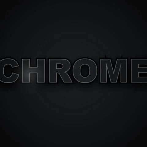Dark Chrome Text Effect - 3D Metallic Font on Black Background Stock Footage 346280519