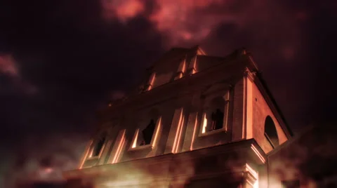 Dark Church Stock Footage 35144105