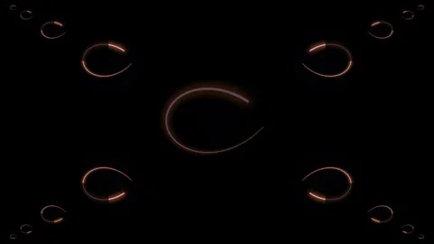 Dark Cinematic Symmetrical Glowing Light Curves Stock Footage 336269035