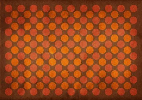 Dark circles retro pattern on a grungy brown background Dark circles retro... 스톡 사진