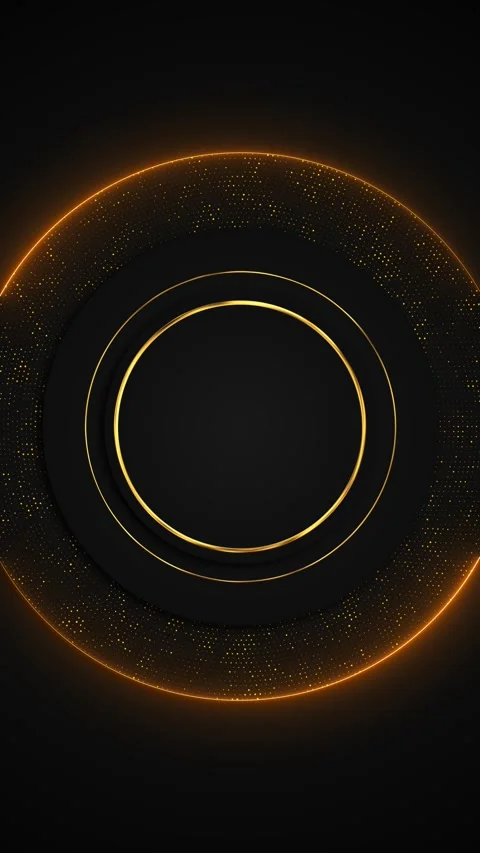 A dark circular composition amber outlines, dotted texture, depth forms a sophis Stock Footage 341026515