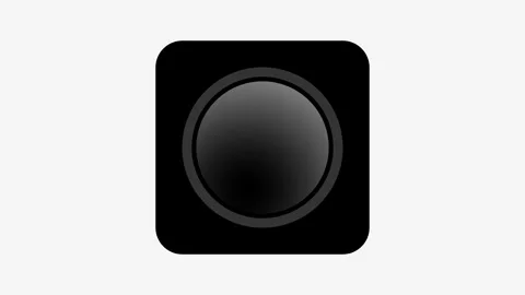 Dark Circular Knob Button Dial Power Icon Stock Footage 335591766