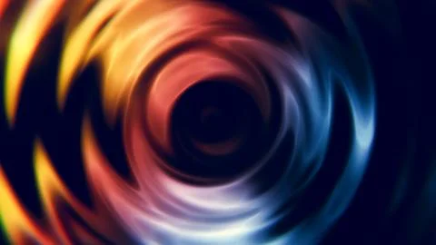 Dark circular light vortex with colorful abstract ripple pattern. Stock Illustration