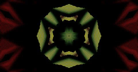 Dark Circular Screen Engraved Effect Abstract Kaleidoscope Background Stock Illustration