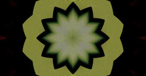 Dark Circular Screen Engraved Effect Abstract Kaleidoscope Background Stock Illustration