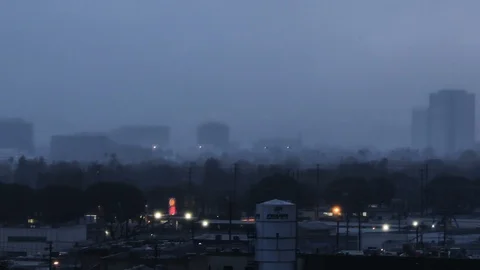 Dark city in the clouds - time lapse Stock Footage 87754589