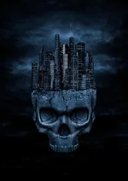 Dark city Ilustração Stock