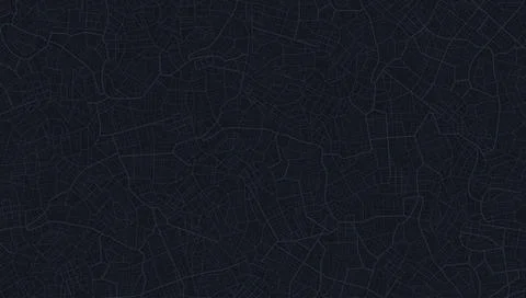 Dark city map texture background with detailed grey street network and urban Stock Illustration