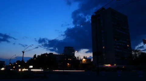 Dark city ​​night lights Stock Footage 40675191