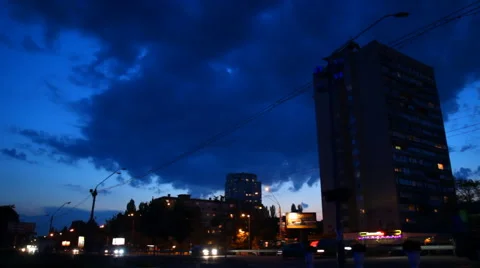 Dark city ​​night lights Stock Footage 40675194