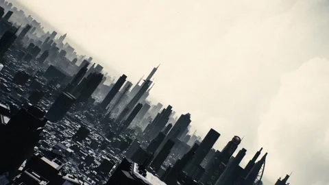 Dark City Rotating Camera  Stock Footage 317465028