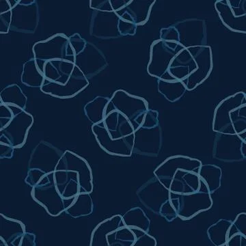 Dark classic blue scribble shape vector texture. Seamless abstract dot pattern Illustrazione stock