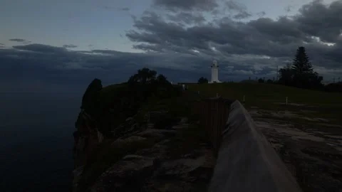 Dark cliffs at Sydney's Vaucluse coastline 6K Stock Footage 305359690
