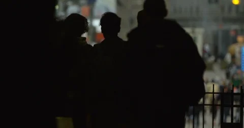 Dark Close Up Shot Of New York People On Iconic NYC Street Stock Footage 112581395