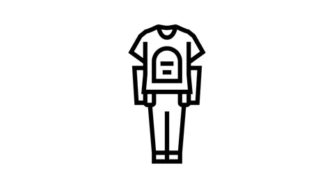 Dark clothing emo line icon animation Stock Footage 326129170