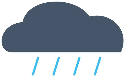Dark cloud and falling rain representing weather Stock Illustration