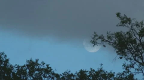 Dark cloud and full moon Stock Footage 51723755