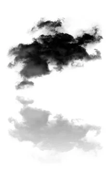 Dark cloud and its reflection over white background Stock Illustration