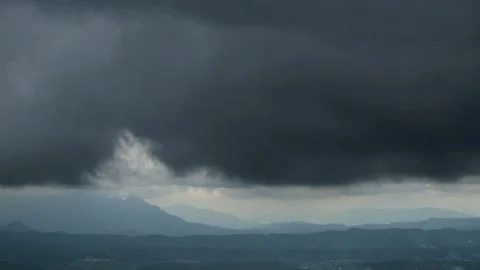 Dark Cloud Over City Stock Footage 270152519