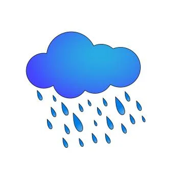 Dark cloud with rain icon illustration Stock Illustration