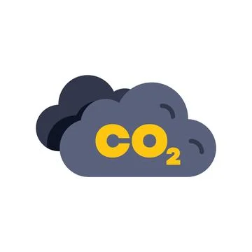 Dark cloud showing increasing co2 emissions pollution problem Illustrazione stock