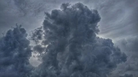 Dark cloud in the sky before rain,achromatic sky cloud pattern for background Stock Photos